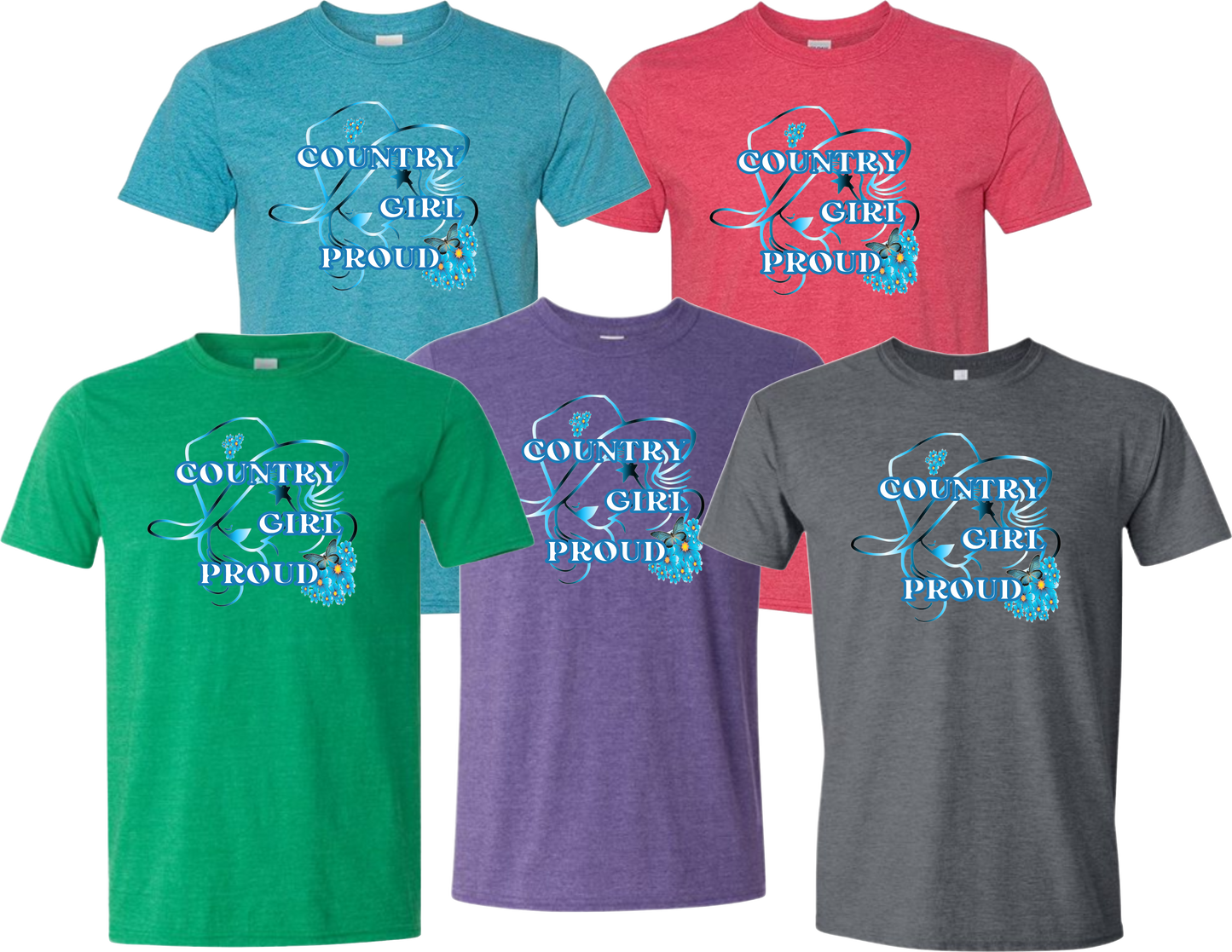 Country Girl Proud (Blue) T-Shirt